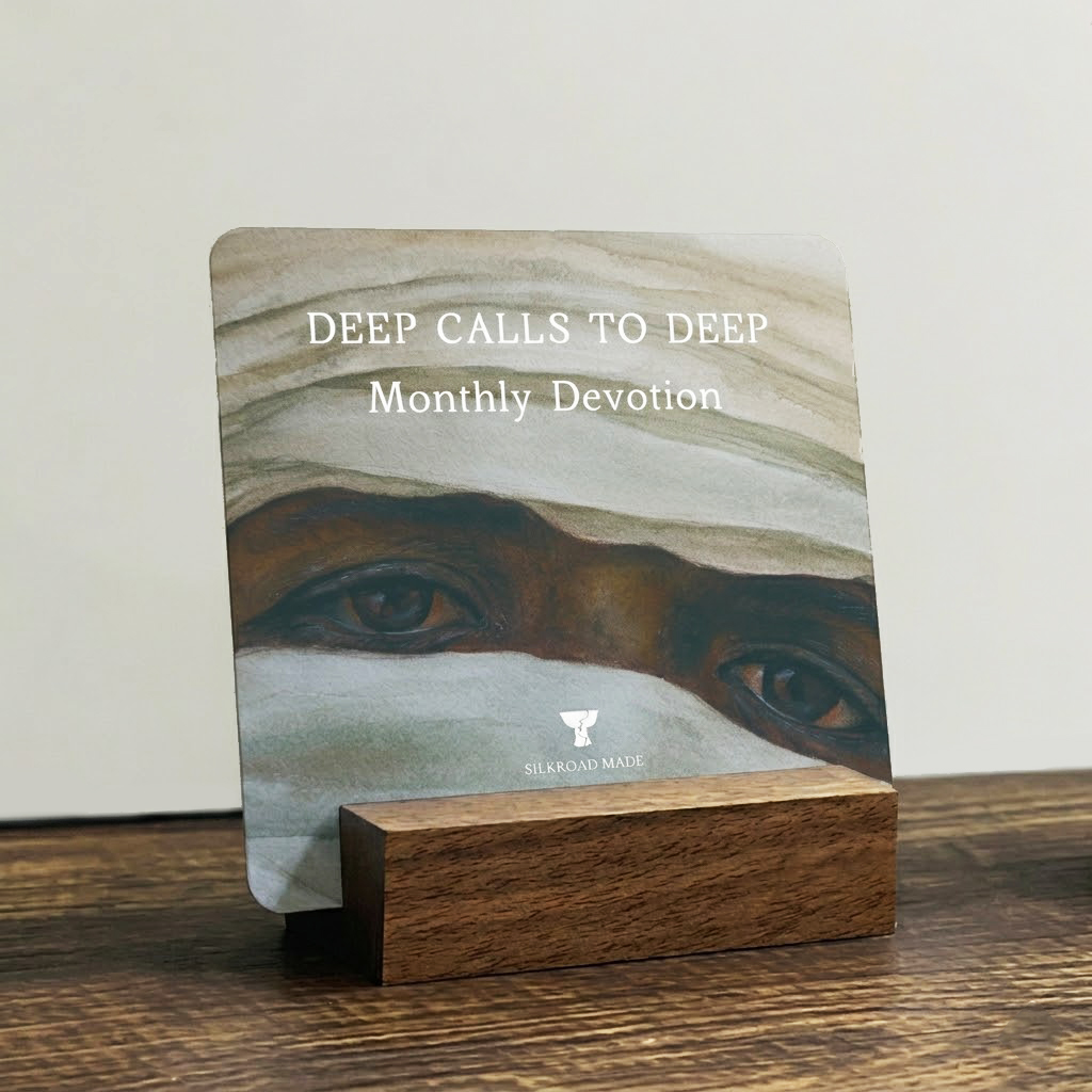 "Deep Calls to Deep" Monthly Devotion — 13 Fine Art Cards & Wood Display Stand Set