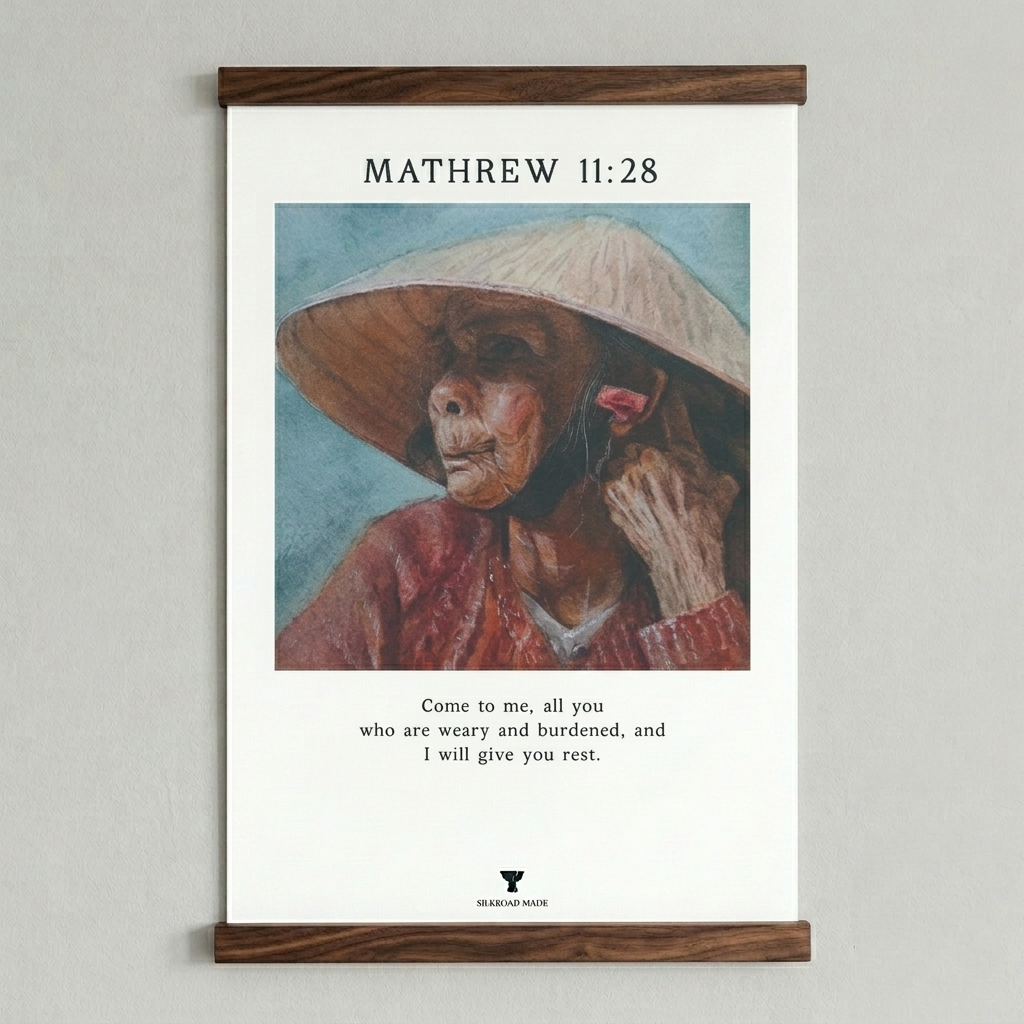 “Deep Calls to Deep” Individual Canvas Scroll Art - Choose Your Verse & Wood Finish