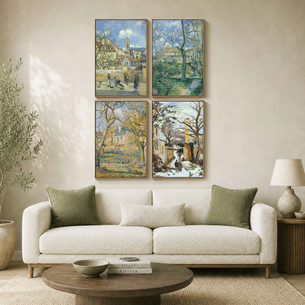 Set of 4 — Pissarro — Seasons of Pontoise