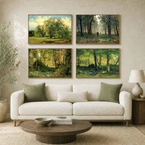 Set of 4 — Shishkin — Light Among the Pines