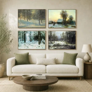 Set of 4 — Shishkin — Winter Silence
